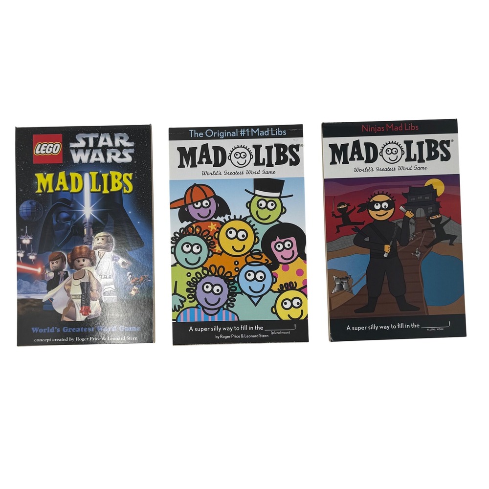 Mad Libs Book Lot of 3 Lego Star Wars Ninjas The Original #1 Word Game‎ Kids